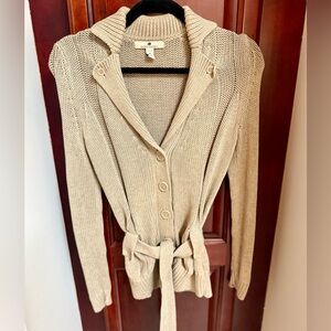 Banana Republic XS 100% Organic Cotton Knit Sweater Soft Beige